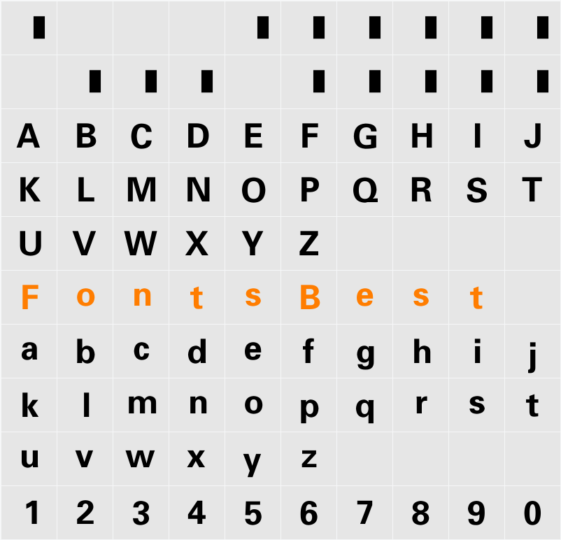 EU-F6 Character Map