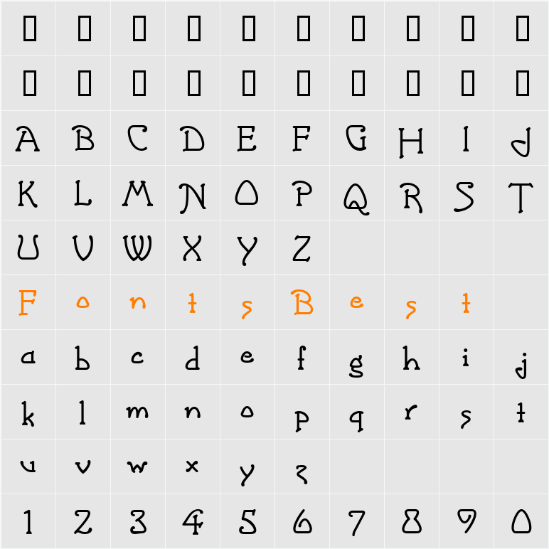 Grasshopper Character Map