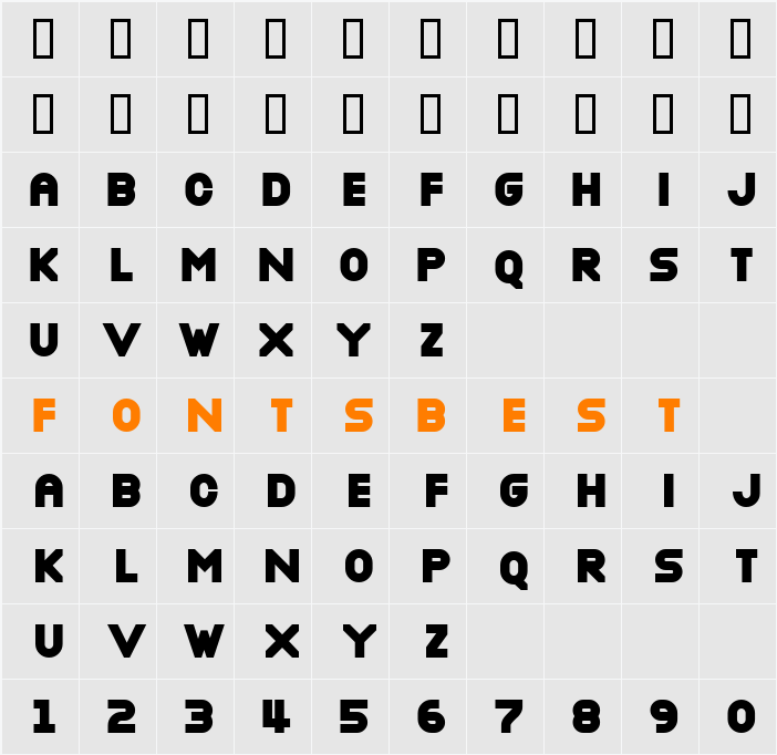 NottkeBlack Character Map