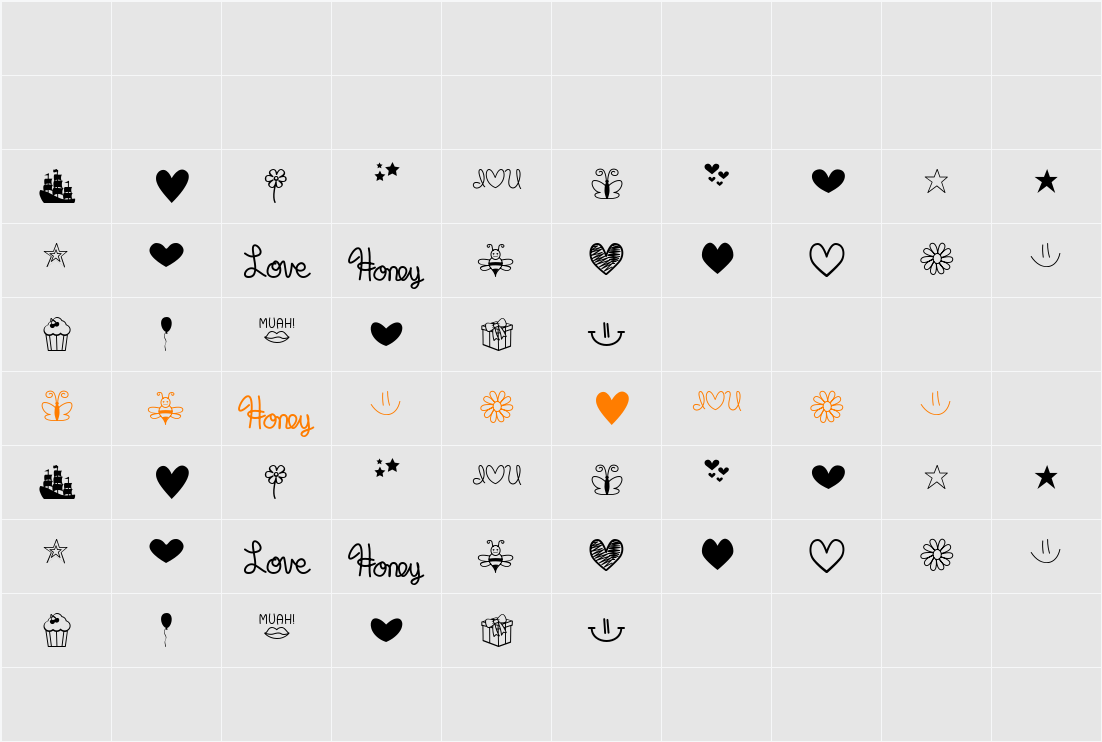 MF Dings  Character Map