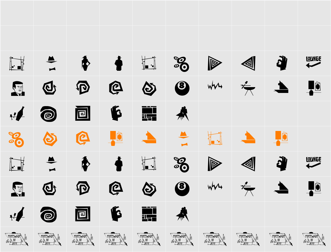 Lounge Lizards Lite JL Character Map