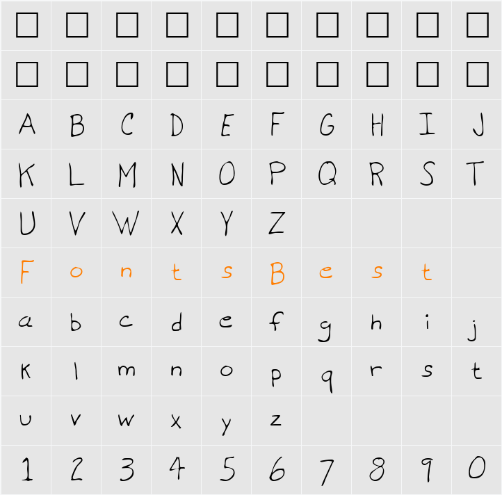 DentonsHand Character Map