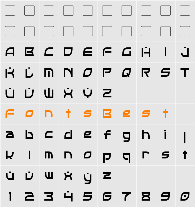 OpTic Condensed Character Map