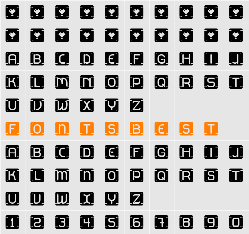 U2 Metalona* Character Map