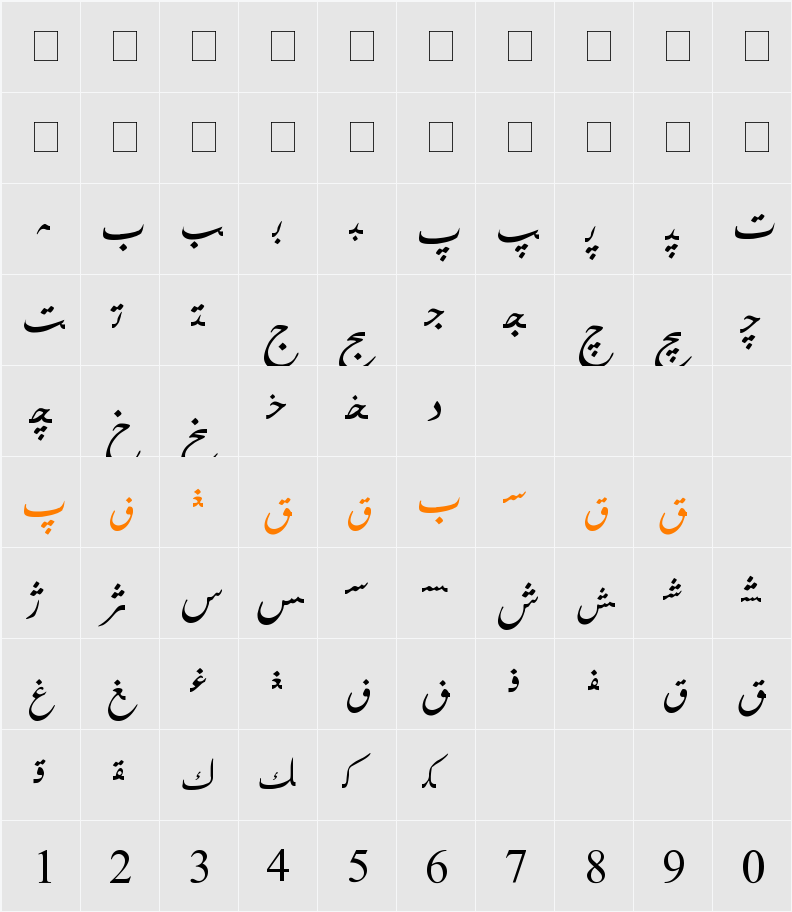 Hiyal Tallik2 Character Map