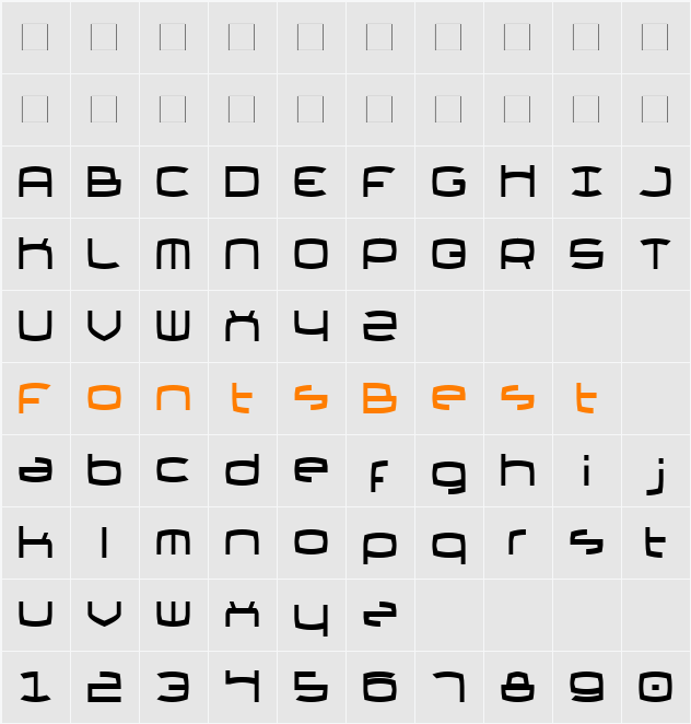Thundergod II Condensed Character Map
