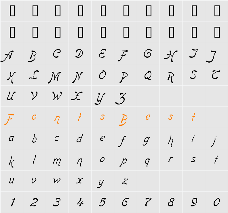JI-Pirana Character Map