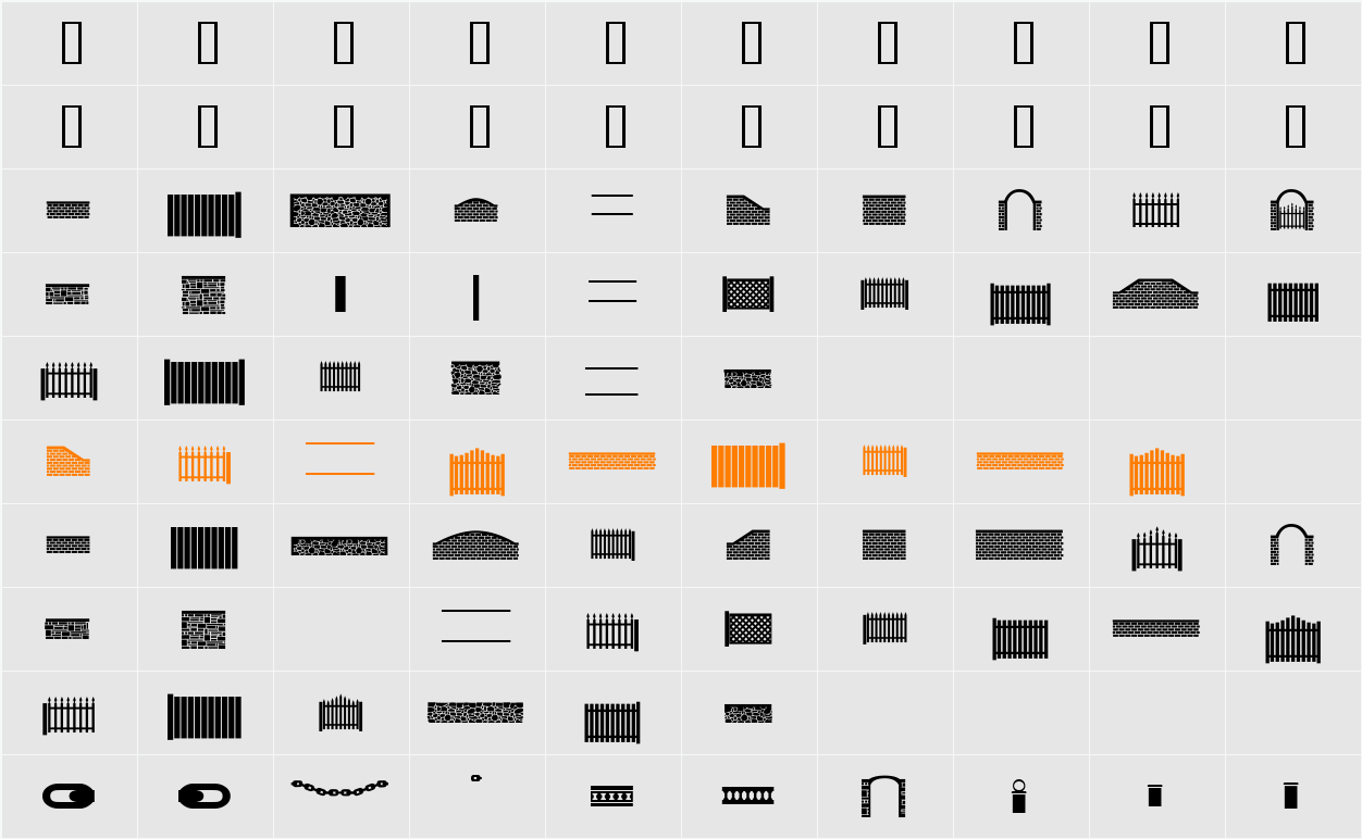 FontCo Fences Character Map