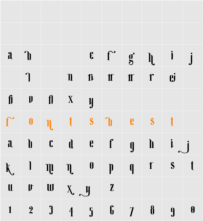 Ginebra Bolds Character Map