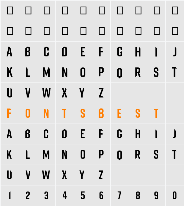 VanFonting Character Map