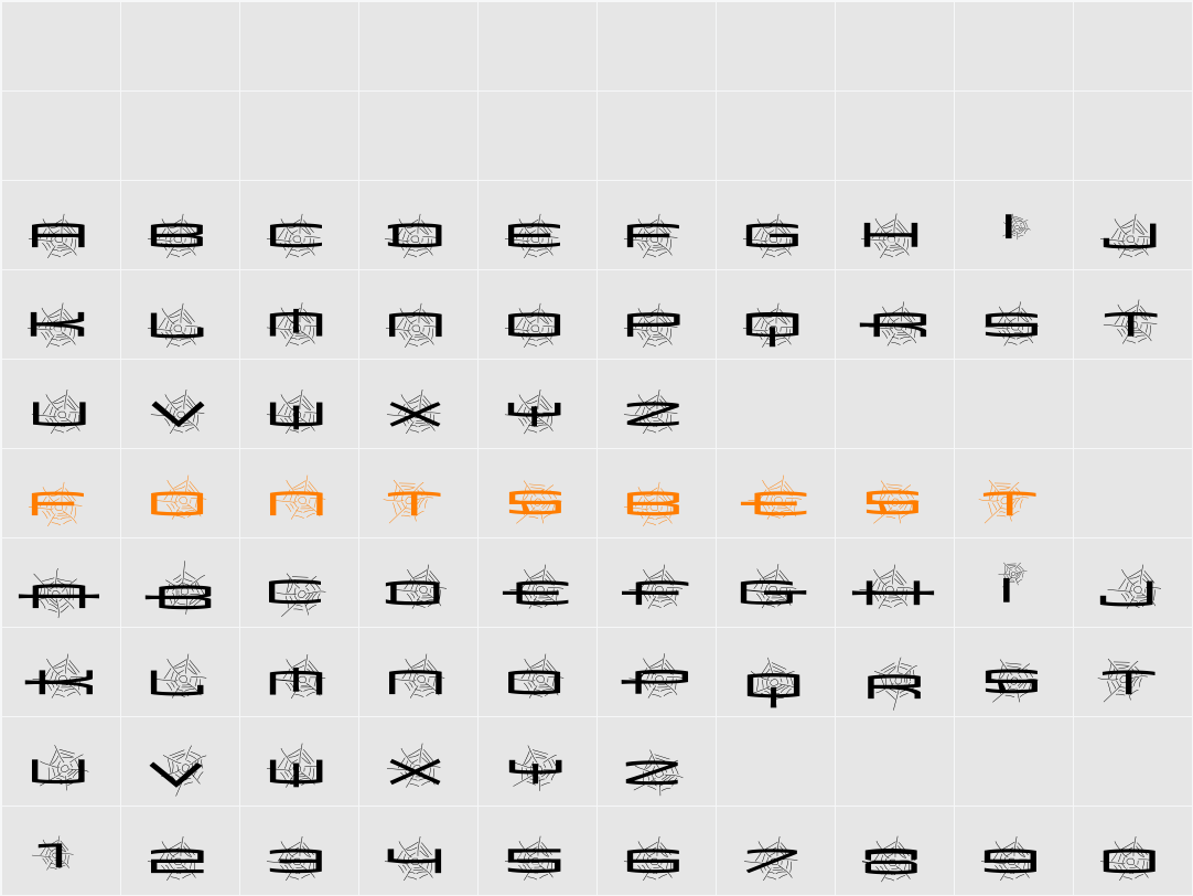 SpiderishFS Character Map