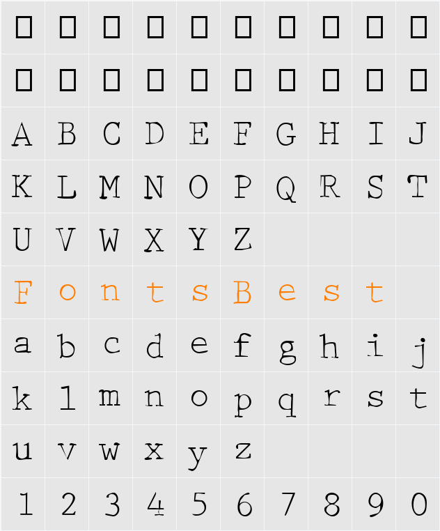 Dirty42 Becker Character Map