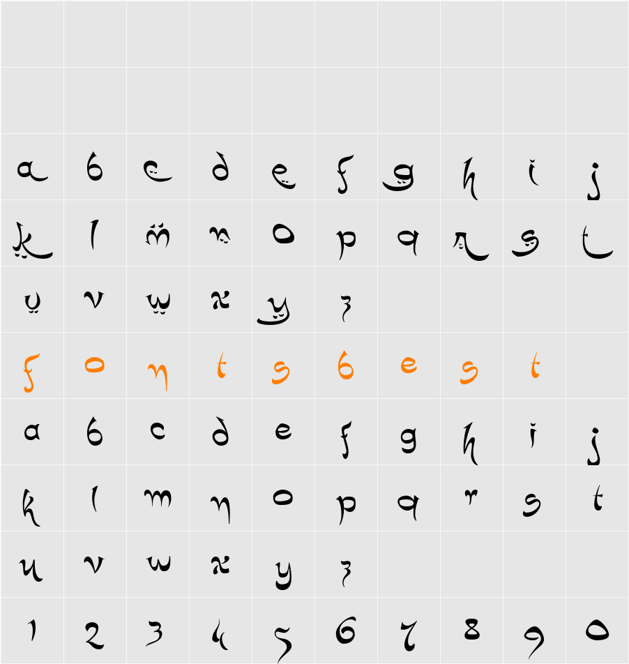 K22 Timbuctu Character Map
