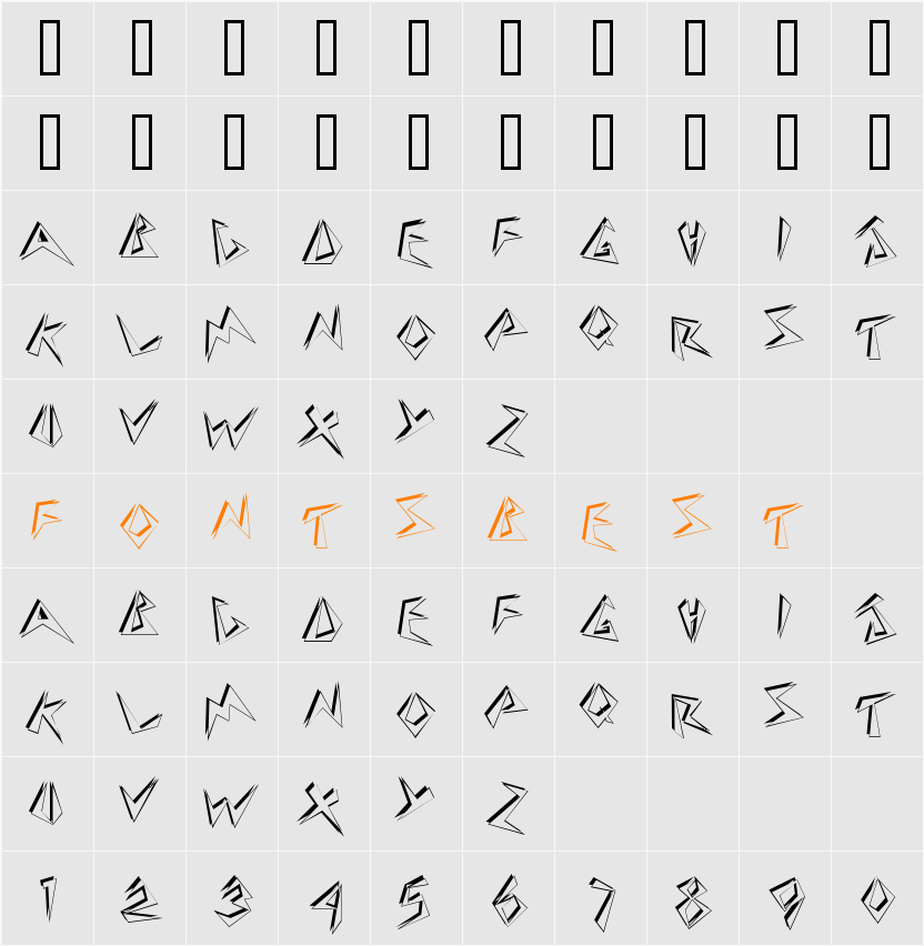 Zapper Character Map