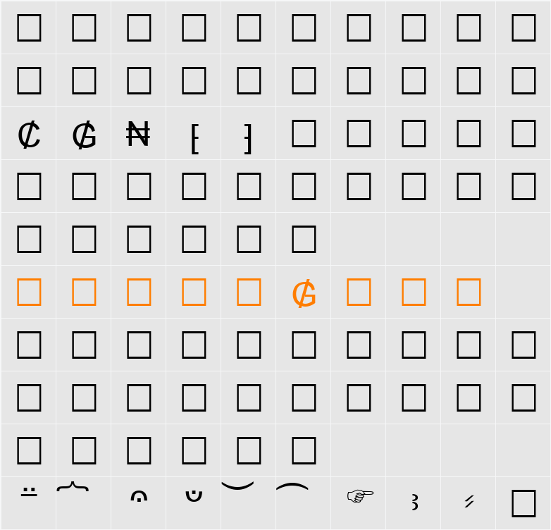 TWA Others Character Map