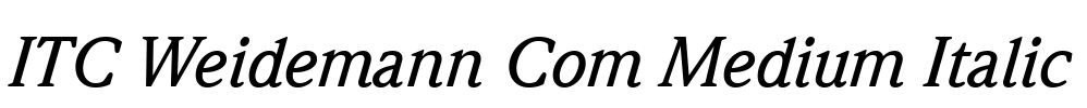 ITC Weidemann Com Medium Italic