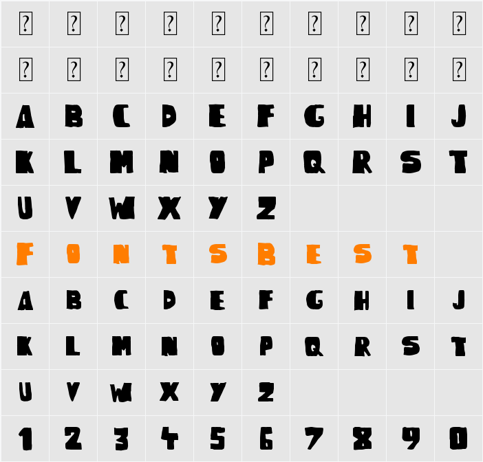 Woodcutter Rude Press Character Map