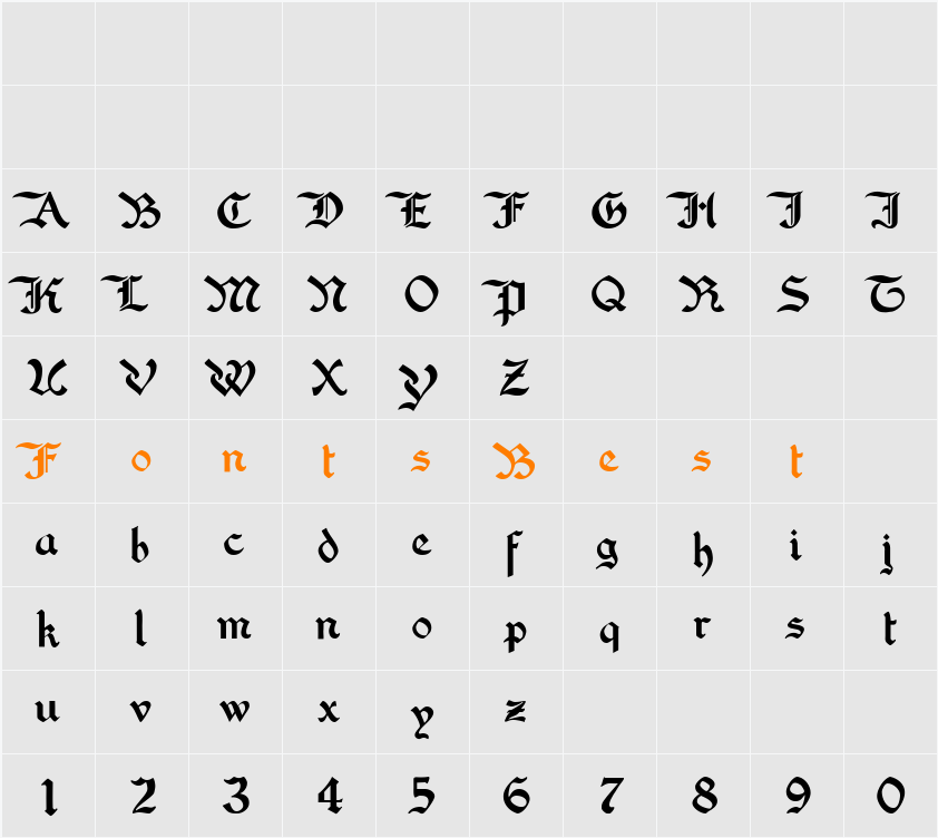 WashingtonText Character Map