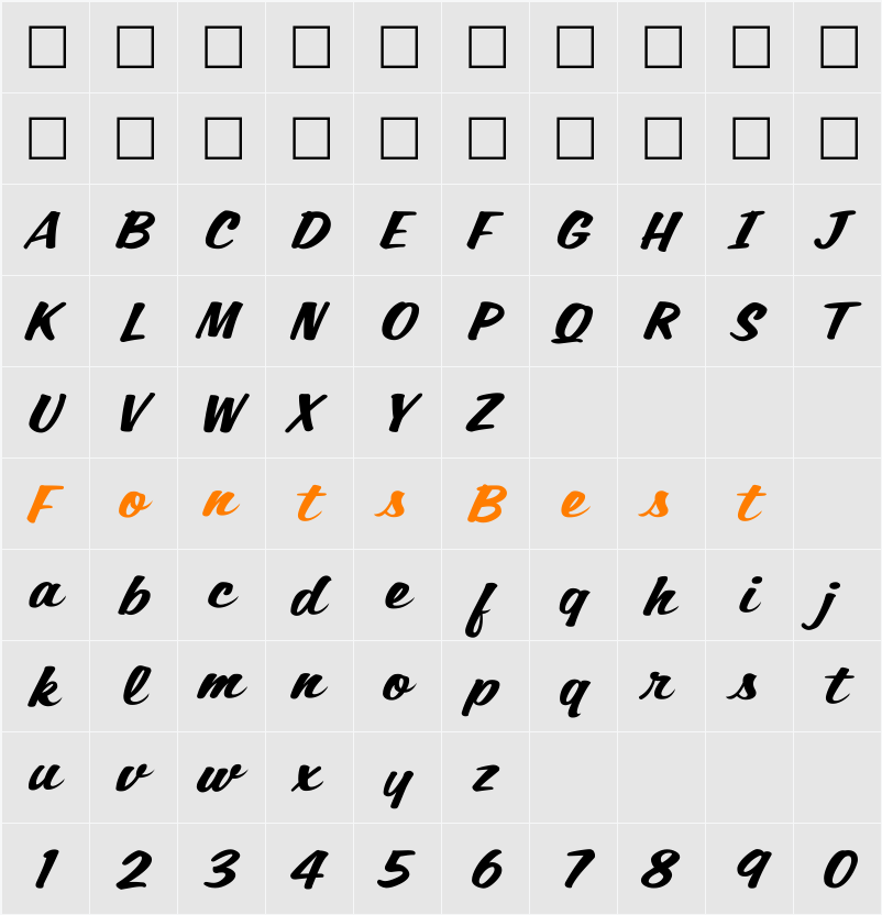SCRIPT1 Script Casual Character Map