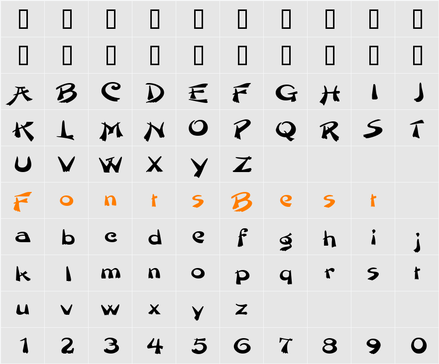 Paintbrush Character Map