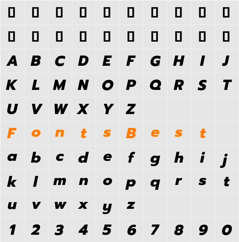 Prompt ExtraBold Character Map