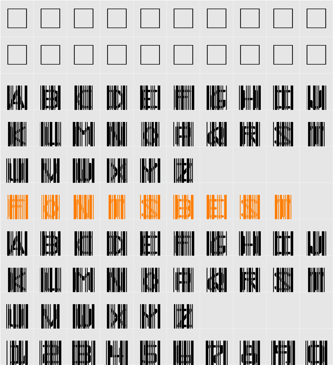 Ghost Code Character Map