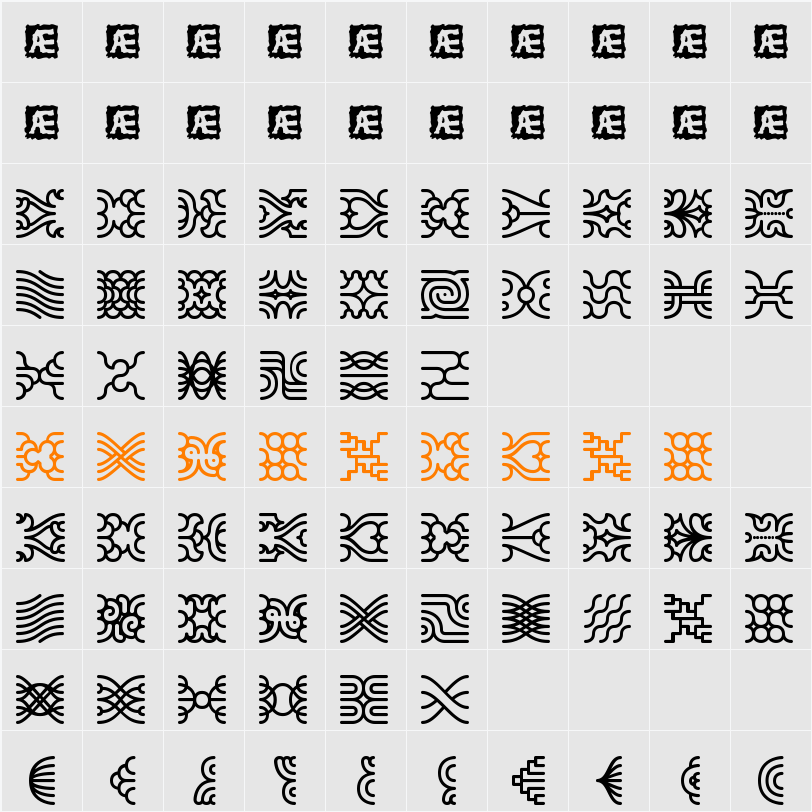 Line Dings BRK Character Map