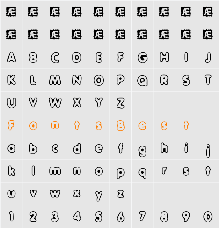 Outer Sider BRK Character Map