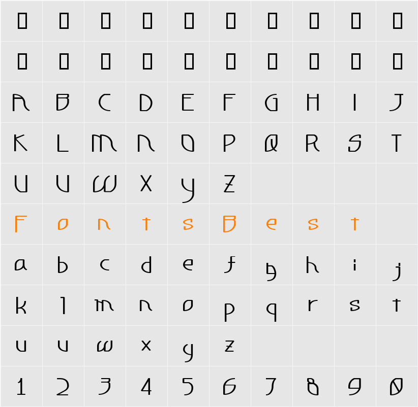 Shine Character Map