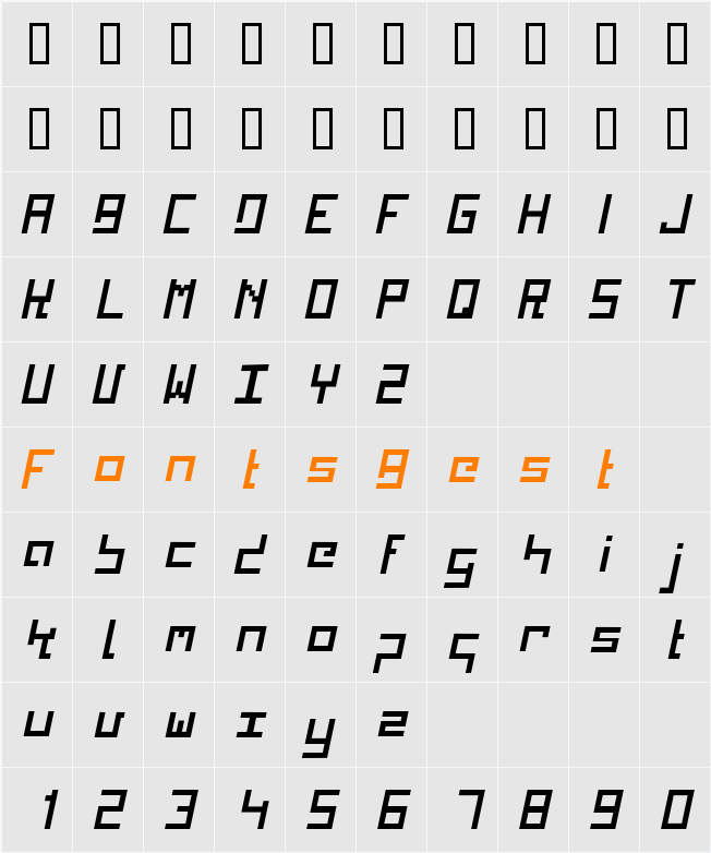 Kinkub flat Character Map