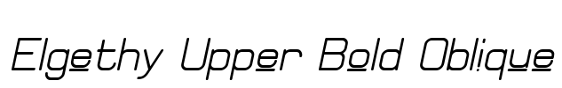 Elgethy Upper Bold Oblique Font Image