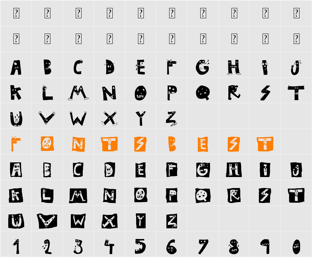 LSD junior Character Map