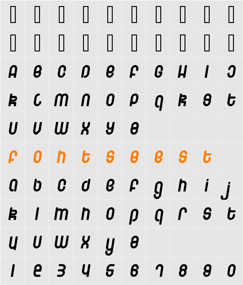 Schmotto Character Map