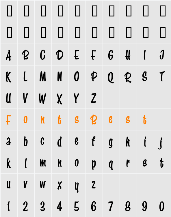 LHF Speedstyle EXTRA BOLD Character Map