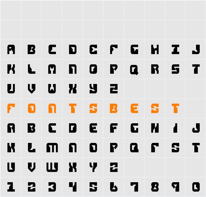 Replicant Condensed Character Map