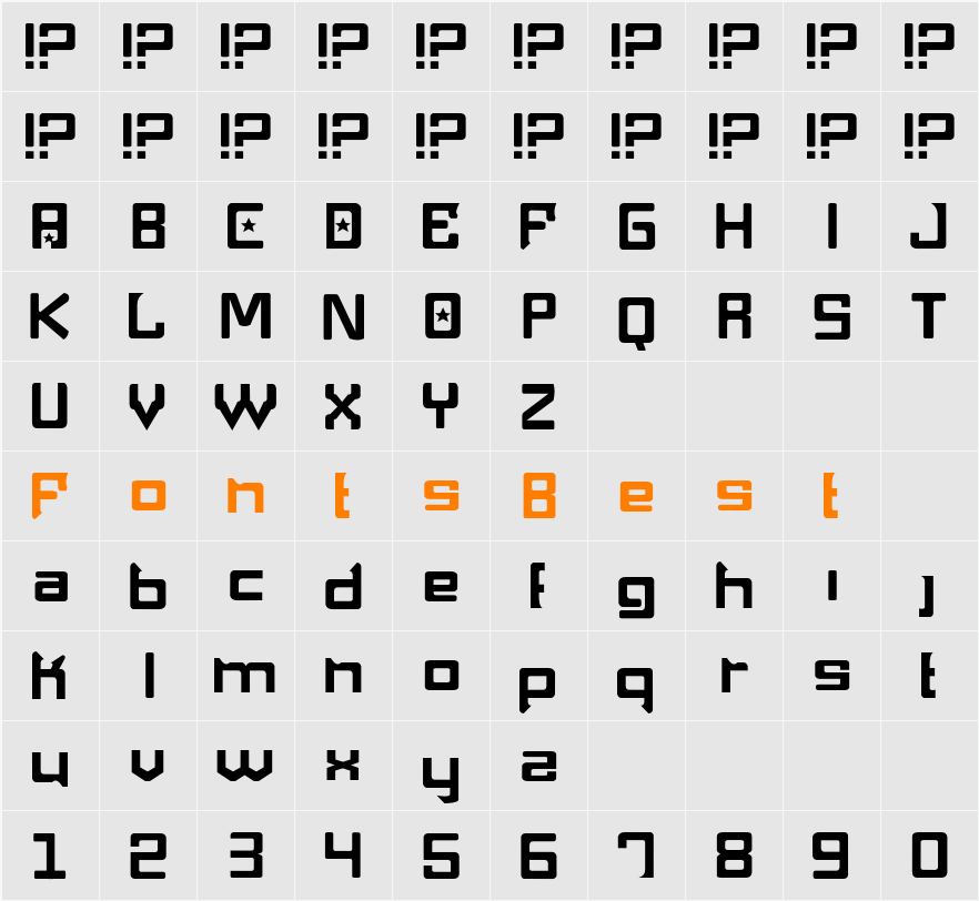 Maquina Pneumatica Character Map