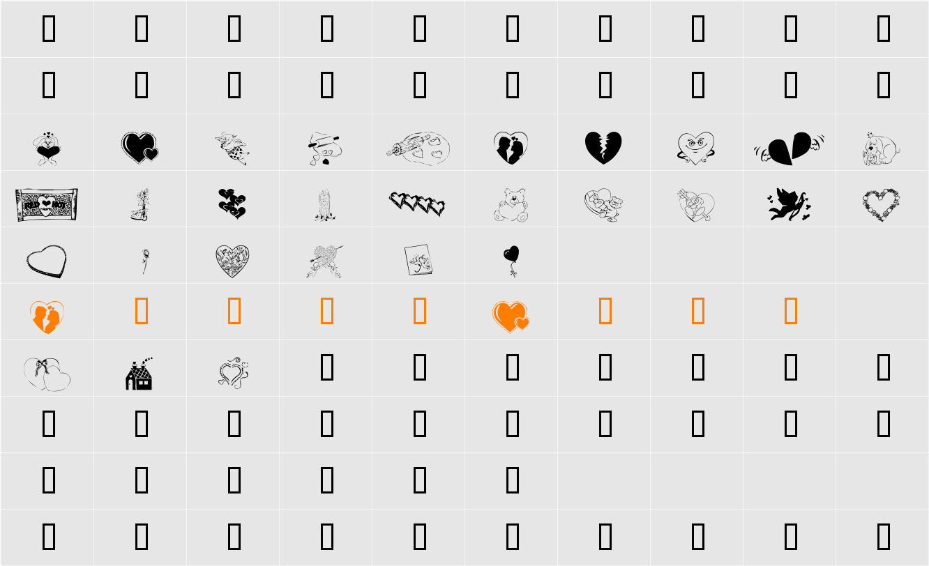 KR Belated Valentine Character Map