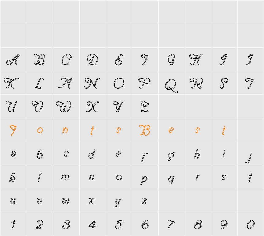 Renania Double Line Character Map