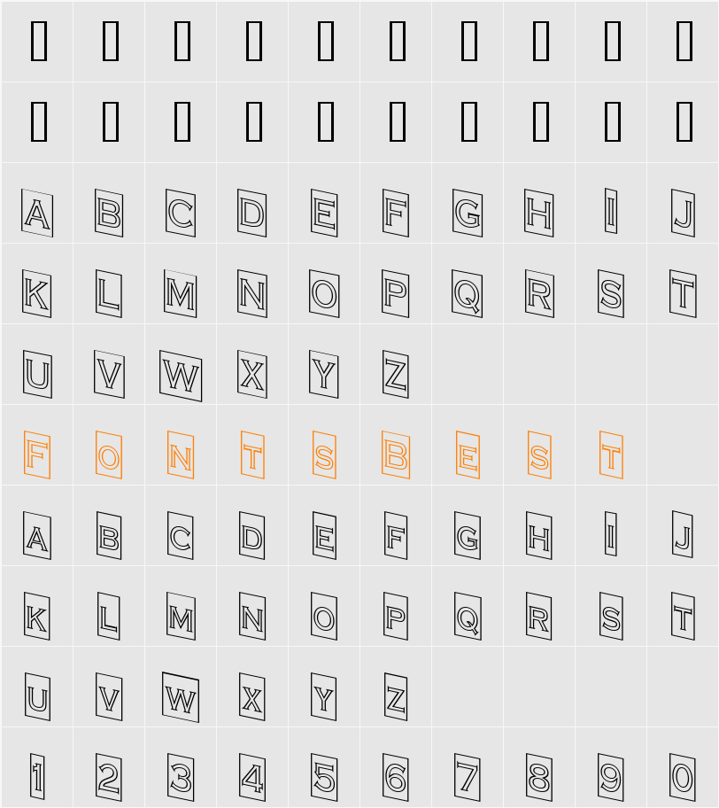 a_CopperGothCmDnOtl Character Map