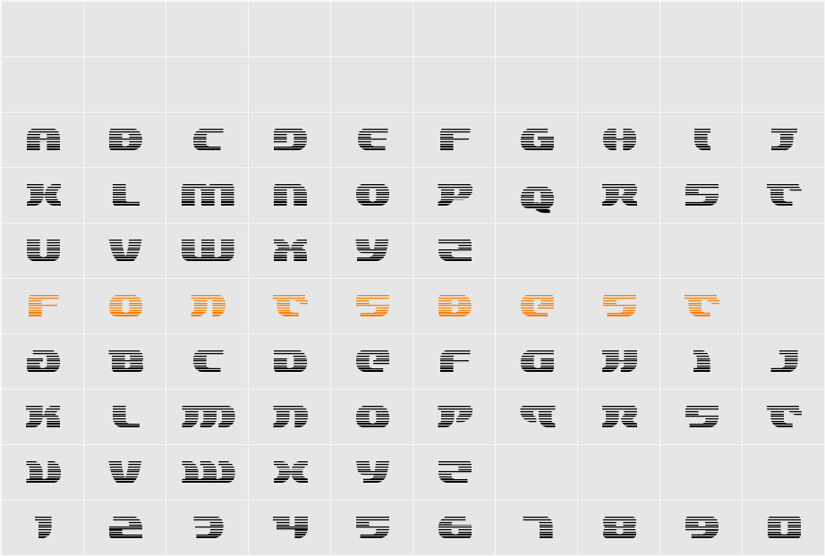 Lord of the Sith Gradient Character Map