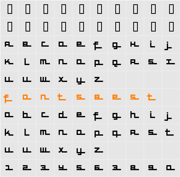 SuperHighway Character Map