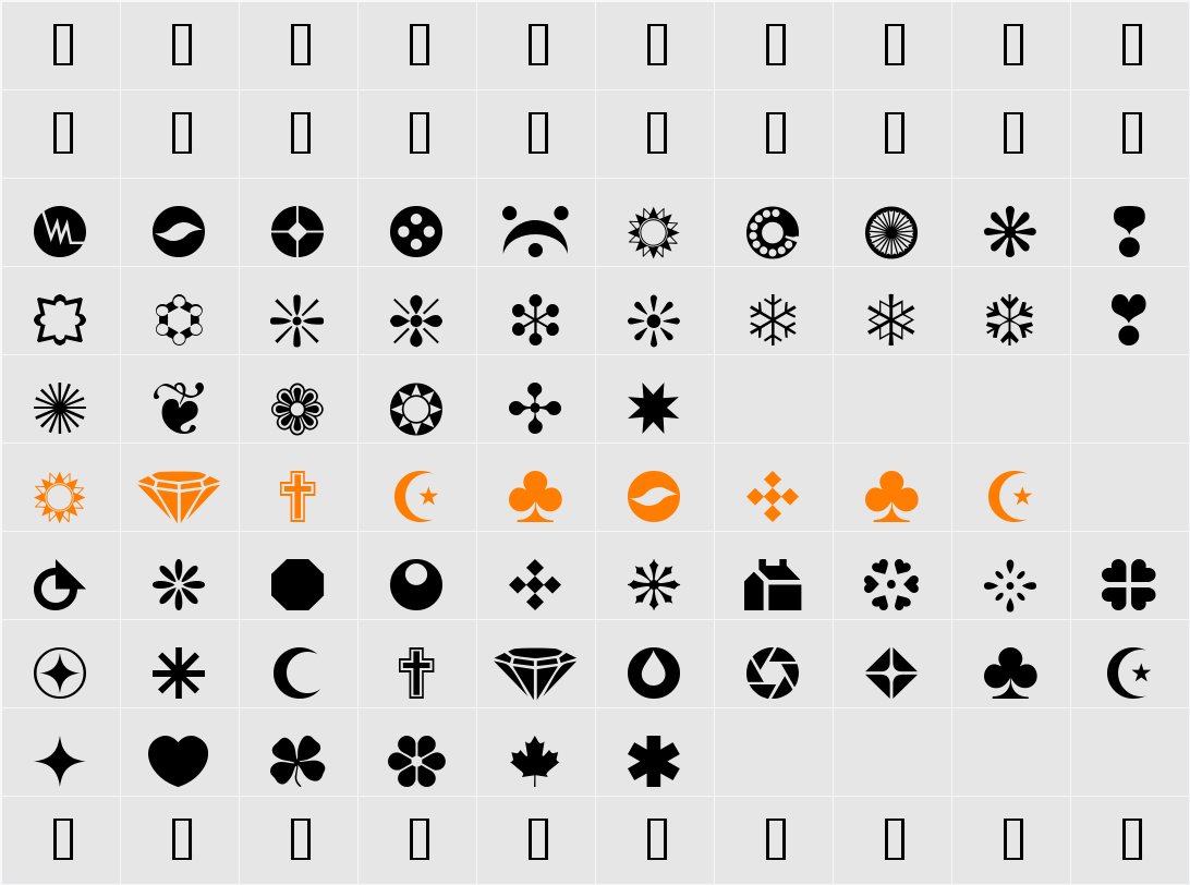 wmshapes1 Character Map