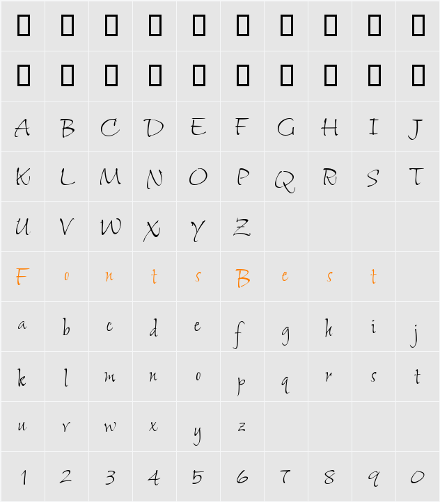Shalimar ROB Character Map
