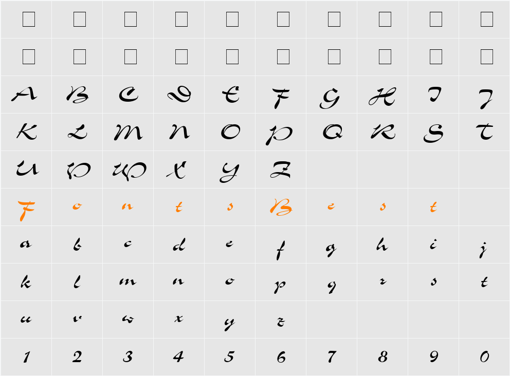 Laguna Character Map