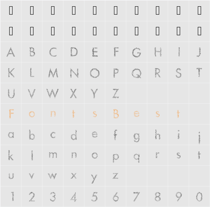 Drawman Character Map