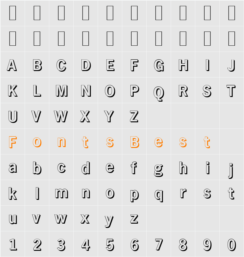 HamburgShadow Character Map
