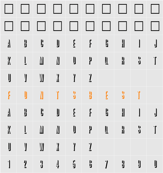 Great Relief Character Map