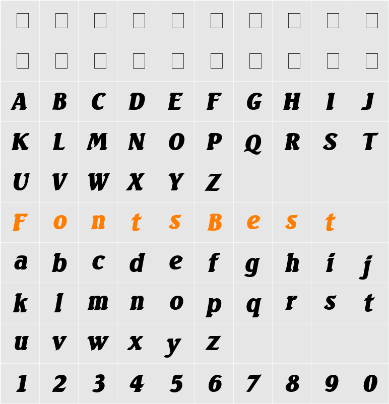 Seabird Heavy SF Character Map