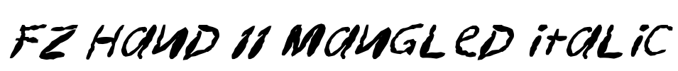 FZ HAND 11 MANGLED ITALIC Font Image