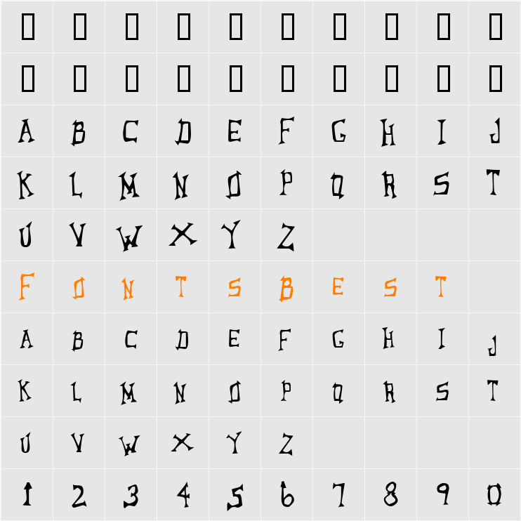 Lounger Character Map